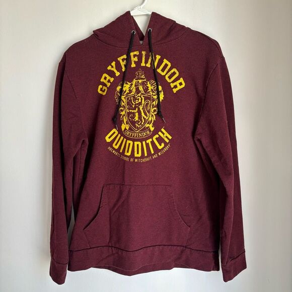 Harry Potter Gryffindor Quidditch Hogwarts school hooded sweatshirt - size Med! - Picture 1 of 7